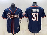 Men's Denver Broncos #31 Justin Simmons Navy Blue Stitched Cool Base Nike Baseball Jersey,baseball caps,new era cap wholesale,wholesale hats